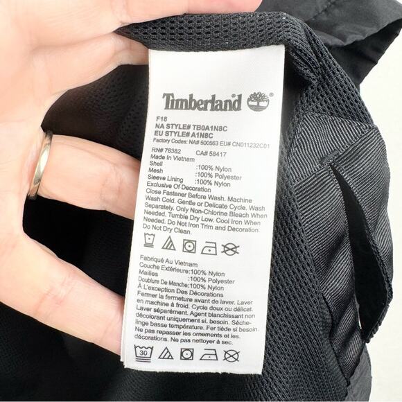 Timberland Half Zip Front Pouch Water Resistant Windbreaker Black Men's Size XL - Picture 10 of 13